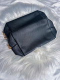 BLACK - Large Lip Bag/ Makeup Bag